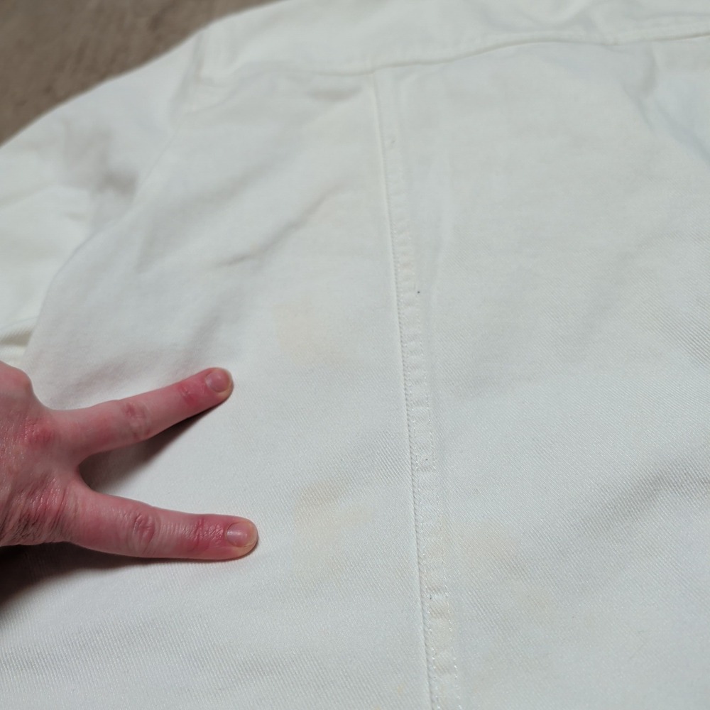 Vintage Zena Jeans Womens 2XL White Denim Jacket Cotton Button Front Plus Size - Picture 7 of 8